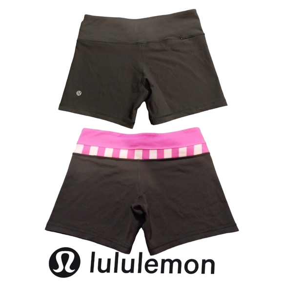 Lululemon Groove Shorts Reversible Black and Pink Size 6 - Picture 1 of 8